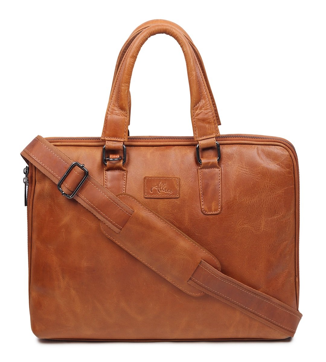 Tan Leather lap top bag  (ASLB-517)